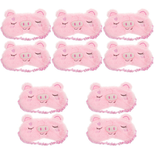 10Pz Mascherine Occhi Plush Rosa Morbide Riposo 2