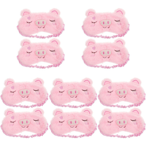 10Pz Mascherine Occhi Plush Rosa Morbide Riposo 1