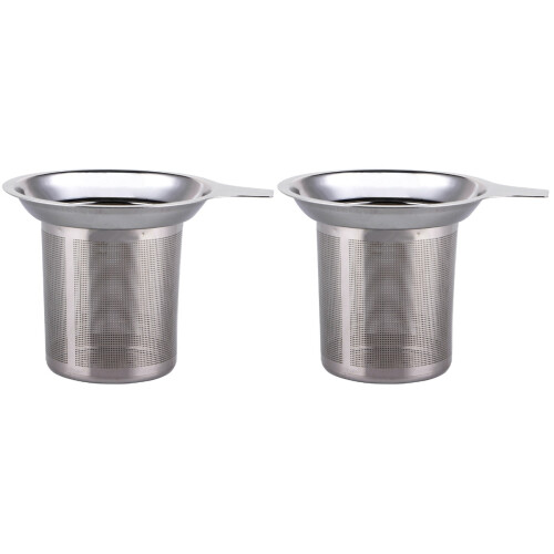2Pz Set Tè Acciaio Manico Facile Uso Argento 1