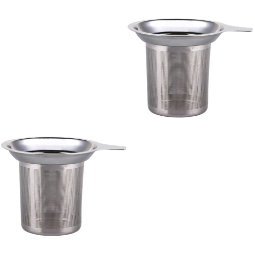 2Pz Set Tè Acciaio Manico Facile Uso Argento 2