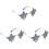 3Paia Occhiali Rimless Leggeri Neri Per 2