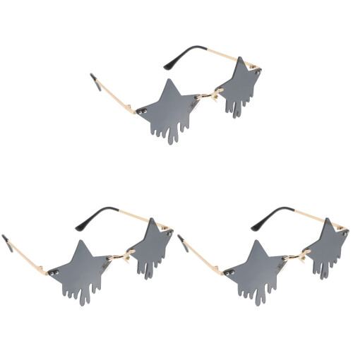 3Paia Occhiali Rimless Leggeri Neri Per 1