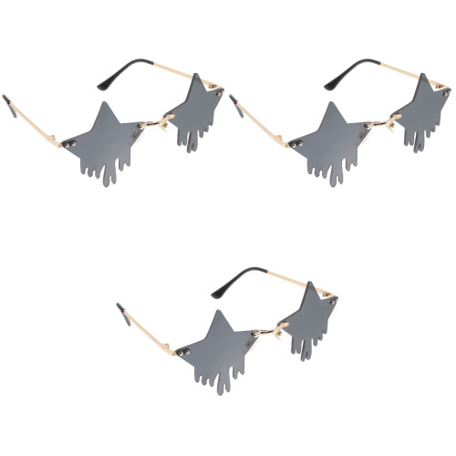 3Paia Occhiali Rimless Leggeri Neri Per 2