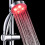 2Pz Doccia LED Argento Cambia 7 Luci ABS Alta 11