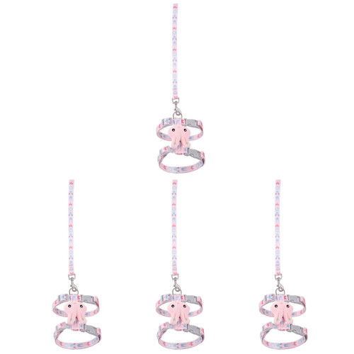 4Sets Kattenriem En Escape-Proof Buiten Met Print 1