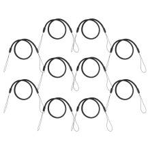 40Pz Lanyard Elastico Nero Per Penna E Badge Con Antismarrimento