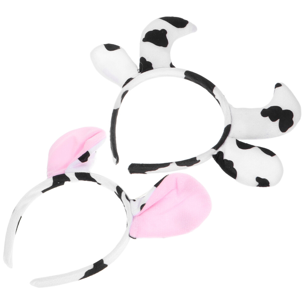 10Szt Opaska Z Uszkami Krowy Halloween I Kostium Z Tkaniny-image
