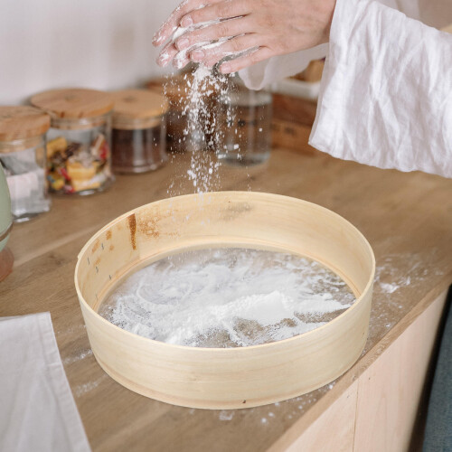 2Pz Sieve in Legno Beige Per , Setaccio Per Casa 2