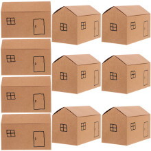 50Stk Hausförmige Geschenkschachteln Aus Papier Khaki Für Süßigkeiten