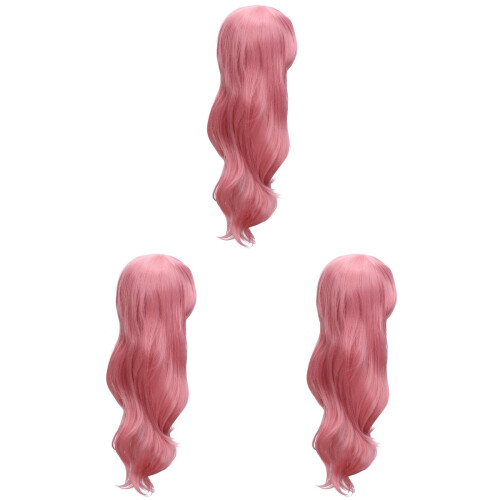 3Pz Parrucche Rosa Cosplay Sintetiche Per E Spettacoli 1