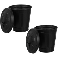 4Stk Schwarze Abfalleimer Mit Deckel Kompakte Pflanzkübel Für Drinnen