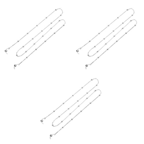 3Pz Catenella Occhiali Argento Stile E Per 2