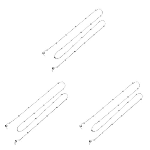 3Pz Catenella Occhiali Argento Stile E Per 1