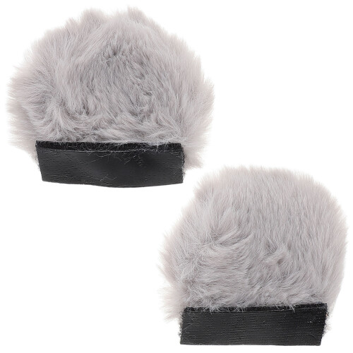5Paia Orecchie Orso Peluche Staccabili Grigie 2