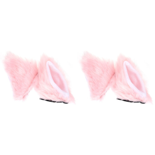 2Pares Acessórios Rosa Para Capacete Com Orelhas De Peludas 1