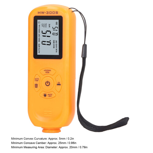Orange Coating Thickness Gauge Auto Car Paint Meter, High Accuracy 1