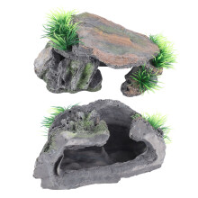 Grotte de camouflage en résine pour poissons, GS0721 – Abri confortable et vif pour reptiles