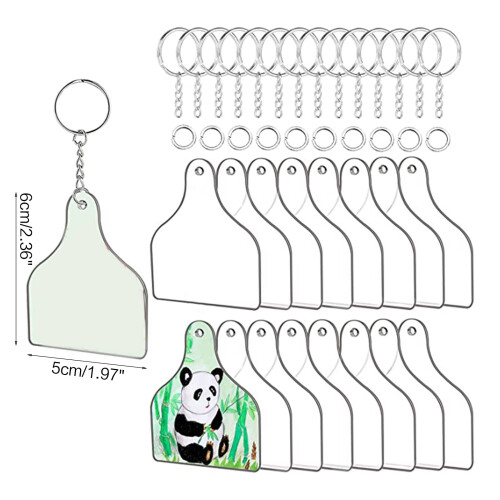 90 Pcs Acrylic Transparent Keychain Pendants Shaped Keychain 2