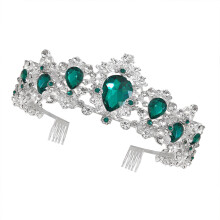 2Stk Brautkrone Grün Strahlend Hochzeit Party Haarschmuck