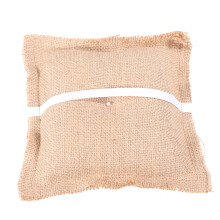 2St Beige Burlap Ringdrager Met Hart Bruiloftsfeest