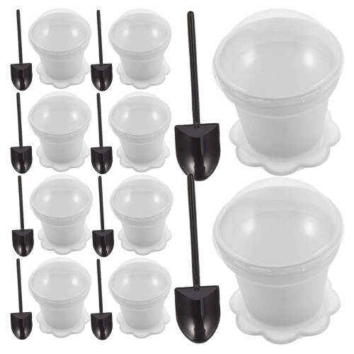 80Sets Plastic Witte Dessertbakjes Met Voor Ijs En Mousse 1