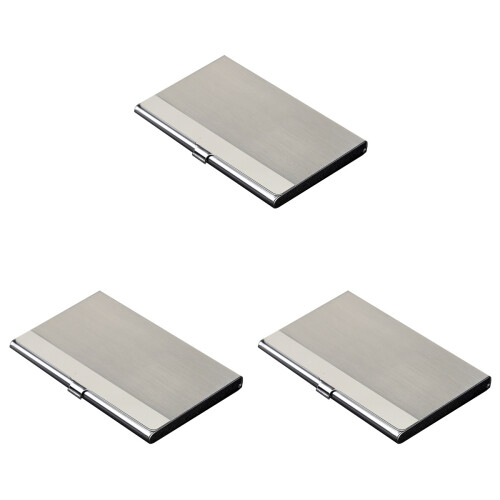 3Stk Silberne Metallhülle Kartenetui Leicht Für & 1