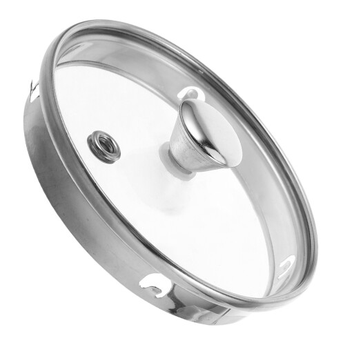 2Stk Glasdeckel Silber Mit Antiverbrüh-Griff Hitzebeständig 1