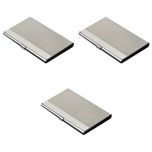 3Stk Silberne Metallhülle Kartenetui Leicht Für & 2