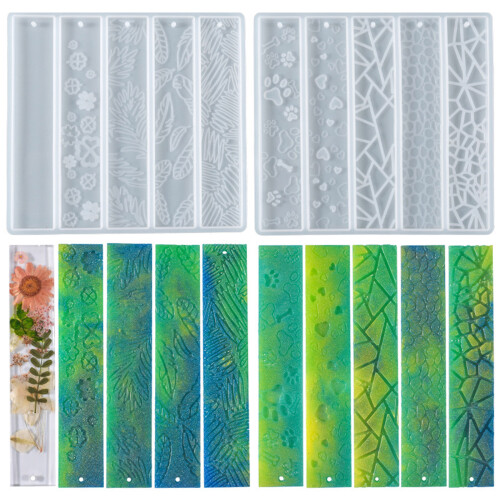 Floral for Cat Paw Bookmark Silicone Molds Rectangle-Set 2