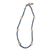 Blumen-Perlen-Halsketten, Schmuck, kurze Halskette,-Blau