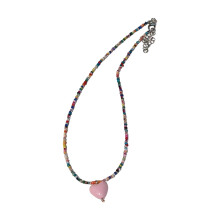 Sweet Heart Pendant Necklace Choker Elegant Clavicle-color
