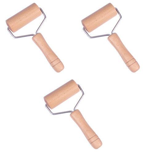 3Stk Backrolle Holz Langlebig, Leicht, Für Und 2