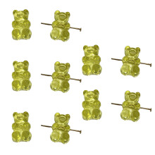 Acrylic Bear Pendants Small Bear Beads-Yellow Horizontal hole