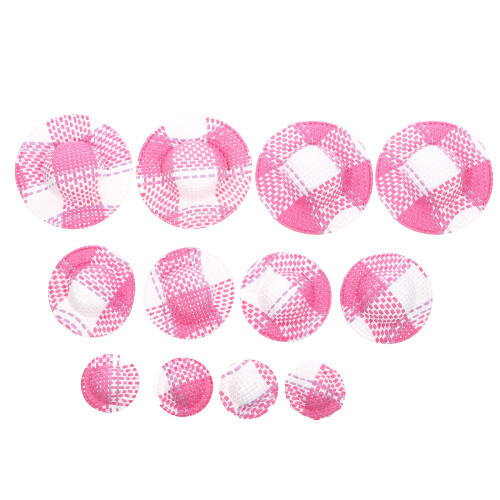 48St Mini Pop Hoed Roze Gestreept DIY Accessoire Voor Pop