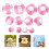 48St Mini Pop Hoed Roze Gestreept DIY Accessoire Voor Pop 9
