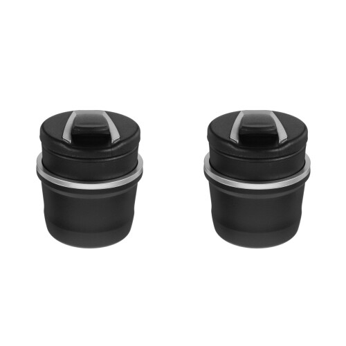 2St Multifunctionele Zwarte Plastic Auto Asbak Met Voor Roker 2