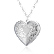 Heart Shaped Locket Pendant Necklace for Women Love Heart-3