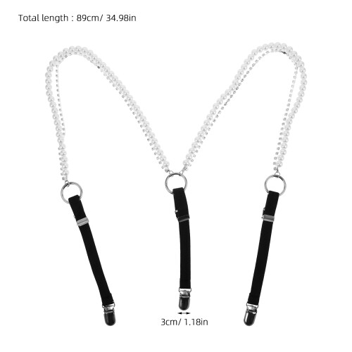 Modieuze Elastische Bretels Dames Met Parel En Metalen Clips 2