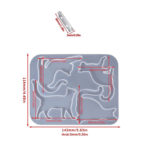 Moule de broche en Silicone pour chat, dessin animé 3D,-UN 2