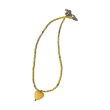 Sweet Heart Pendant Necklace Temperament Collar-Yellow