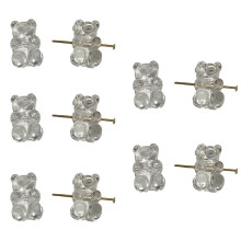 Acrylic Bear Pendants Small Bear Beads-White Horizontal hole