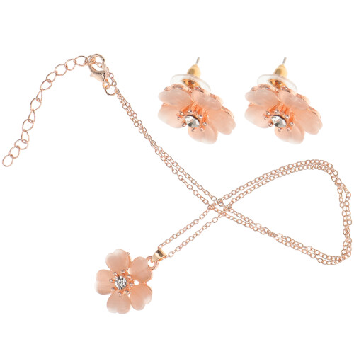5Pz Collana Rosa Fiore Lucido 2