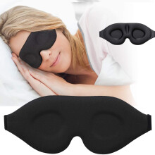 Ergonomická spací maska, tvarovaný kryt očí pro 100% zatemnění, nastavitelný popruh, paměťová pěnová spací maska pro meditaci, jógu,