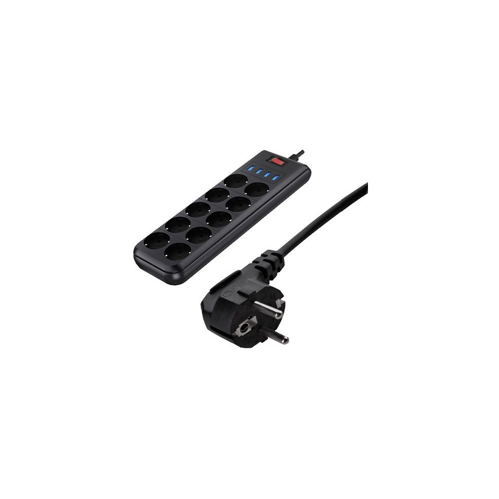 Efficient Power Hub, Surge Protector With Extension Cord, Fireproof Material, Wide-Spaced Outlets, Automatic Shutdown Technology For Safe And 9433291624913