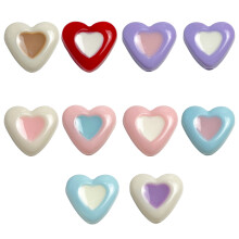 10Pcs Heart Beads Heart Spacer Beads-mixed color 16X20mm