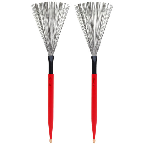 2Pares Escovas De Aço Carbono Para Bateria Jazz Com De