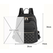 Zaino alla moda da donna, in tessuto di nylon resistente all'acqua, leggero, con tracolla regolabile, mini zaino da giorno con comoda maniglia per