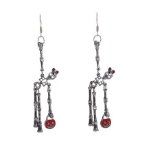 Boucles d'oreilles gothiques pour femmes et filles, squelette de