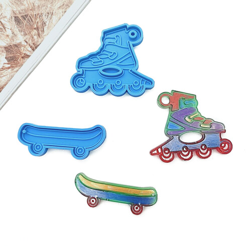 Keychain Pendant Silicone Mold Crystal Epoxy Resin Casting-Blue 2