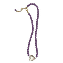 Beaded Necklace Fashionable Beaded Pendant Necklace-Silver